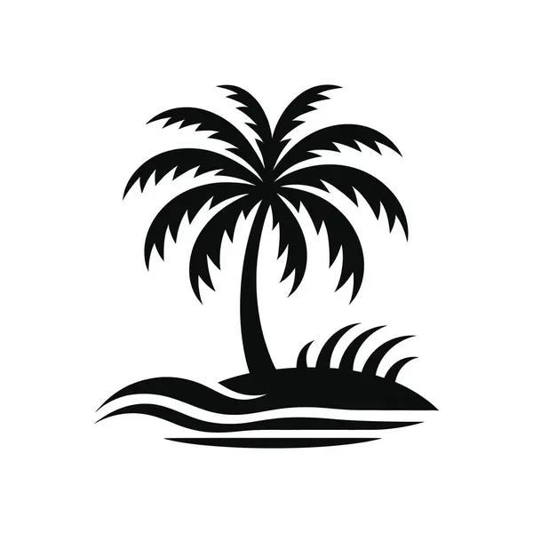 Palmiye ağacı simgesi vektör illüstrasyon logo şablonu