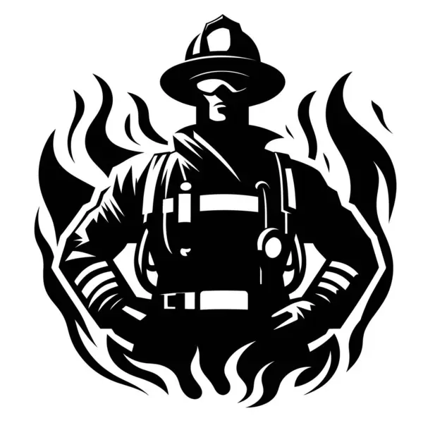 Siyah beyaz itfaiyeci.