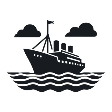 Yolcu gemisi simgesi. Basit örnekleme izole vektör sembolü