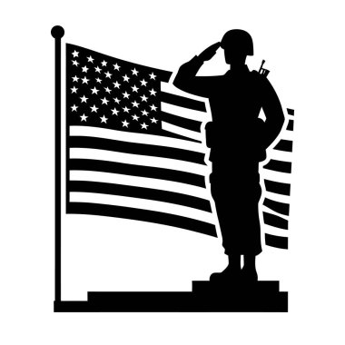 Amerika Birleşik Devletleri bayrağı taşıyan asker