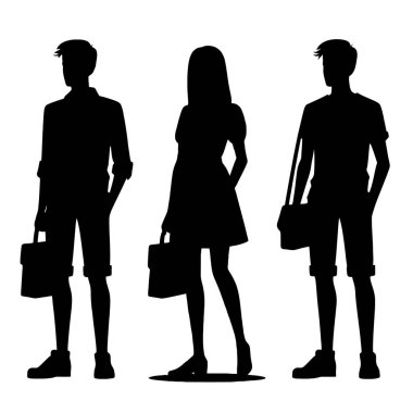 insan siluetleri vektör kümesi.