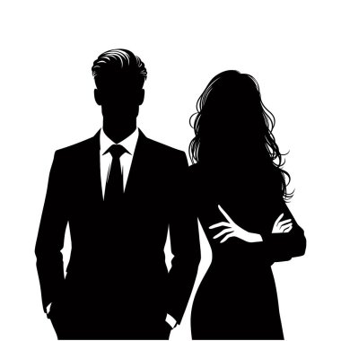 Birbirine aşık bir çiftin vektör çizimi