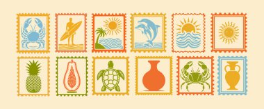 antika yaz simgeleri koleksiyonu