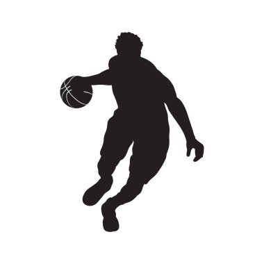 Vector set of Basketball players silhouettes, Basketball silhouettes clipart