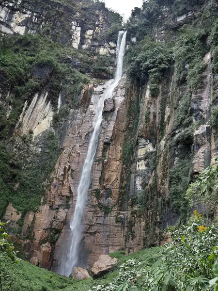 stock image Yumbilla Falls. Peru. Yumbilla Falls is a waterfall located in the northern Peruvian region of Amazonas. It is considered the world's fifth tallest waterfall, with 895 m (2,938 ft) high.