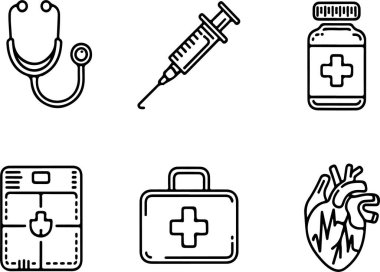 Kapsamlı Tıbbi Simge Seti Sağlık Projeleri için Mükemmel, Klinik ve Hastaneler için Yüksek Kaliteli Tıbbi Simgeler, Sağlık ve Sağlık Uygulamaları için Modern Tıbbi Simge Paketi, İnternet siteleri ve Infographics için Mükemmel