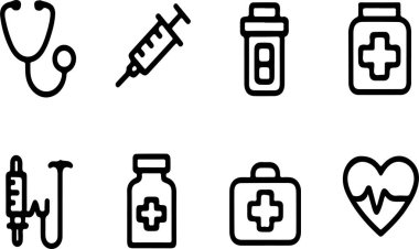 Kapsamlı Tıbbi Simge Seti Sağlık Projeleri için Mükemmel, Klinik ve Hastaneler için Yüksek Kaliteli Tıbbi Simgeler, Sağlık ve Sağlık Uygulamaları için Modern Tıbbi Simge Paketi, İnternet siteleri ve Infographics için Mükemmel