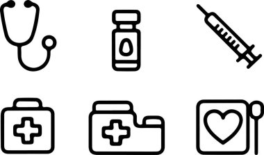 Kapsamlı Tıbbi Simge Seti Sağlık Projeleri için Mükemmel, Klinik ve Hastaneler için Yüksek Kaliteli Tıbbi Simgeler, Sağlık ve Sağlık Uygulamaları için Modern Tıbbi Simge Paketi, İnternet siteleri ve Infographics için Mükemmel