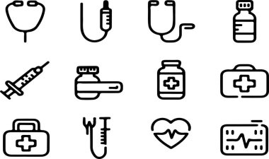Kapsamlı Tıbbi Simge Seti Sağlık Projeleri için Mükemmel, Klinik ve Hastaneler için Yüksek Kaliteli Tıbbi Simgeler, Sağlık ve Sağlık Uygulamaları için Modern Tıbbi Simge Paketi, İnternet siteleri ve Infographics için Mükemmel