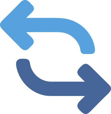 Değiştirilebilir Oklar Mavi Renk Paleti ile Değişken Palet Değişebilir Dönüş veya Dönüşü Basit Modern Tasarım Beyaz Arkaplanda