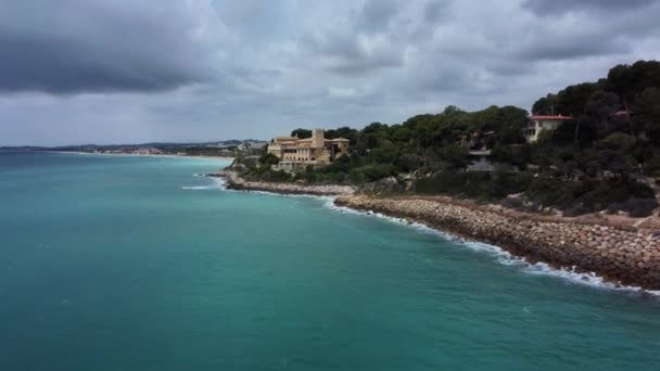 泰拉戈纳平静的地中海的德隆视图 — 图库视频影像