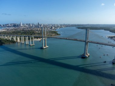 Newton Navarro Köprüsü 'nden Natal şehrinin hava görüntüsü..