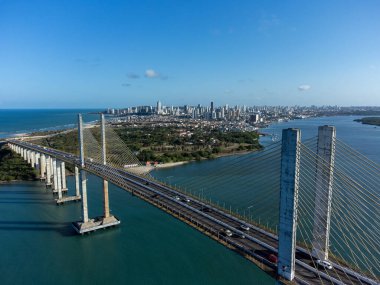 Newton Navarro Köprüsü 'nden Natal şehrinin hava görüntüsü..