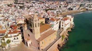 Sitges, Barcelona 'nın güzel hava manzarası