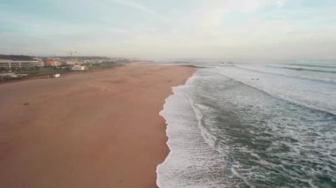 Praia de Salgueiros Sahili 'nin havadan görünüşü 