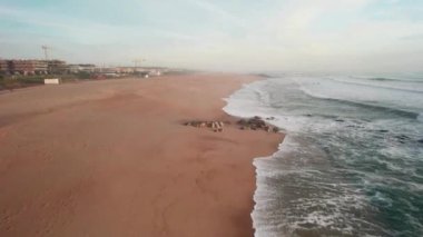 Praia de Salgueiros Sahili 'nin havadan görünüşü 