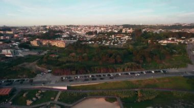 Praia de Salgueiros Sahili 'nin havadan görünüşü 