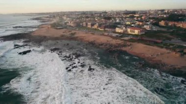 Praia de Salgueiros Sahili 'nin havadan görünüşü 