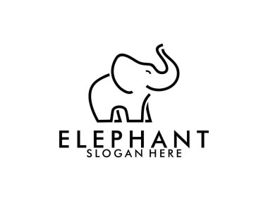 logo tasarımı yaratıcı fil ikonu vektör illüstrasyonu ilham