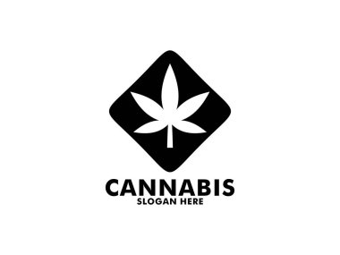 Kenevir yaprağı logosu tasarımı. Vector Hemp modern logo ikonu. CBD yağ marihuana etiketi için logotype