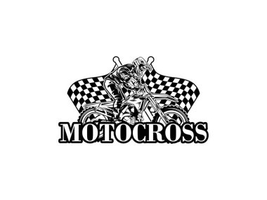 Basit motokros logosu tasarımı, Illustration Motocross logo şablonu