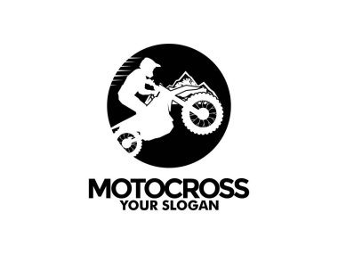 Basit motokros logosu tasarımı, Illustration Motocross logo şablonu