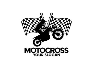 Basit motokros logosu tasarımı, Illustration Motocross logo şablonu