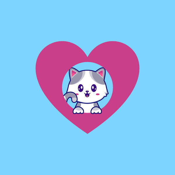 Cat logo design vector template