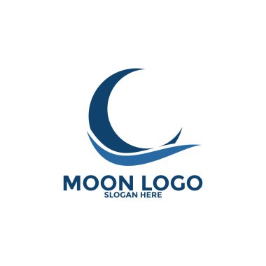 Ay logo vektör simgesi, basit uydu logo tasarım şablonu