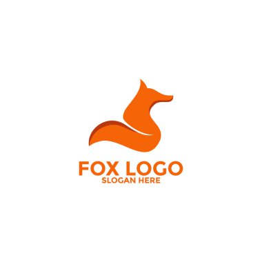 Fox logo ikonu vektörü, eşsiz tilki logosu çizimi tasarımı