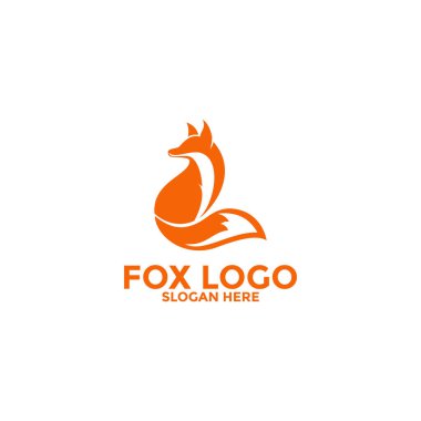 Fox logo ikonu vektörü, eşsiz tilki logosu çizimi tasarımı