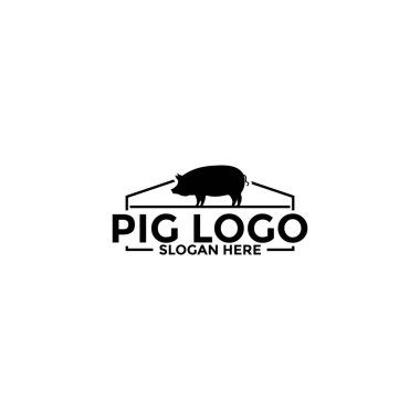 Domuz logosu tasarım şablonu vektörü, Domuz Logosu tasarımı