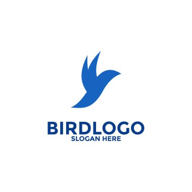 Kuş logosu tasarımı soyut, Uçan Kuş logo vektör şablonu