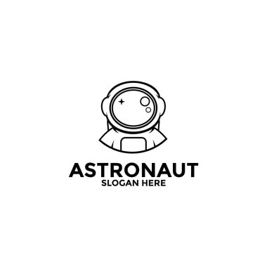 astronot vektör logo simgesi, illüstrasyon astronotu veya uzay logo tasarım şablonu