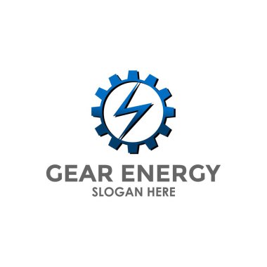 dişli enerji logo vektör şablonu