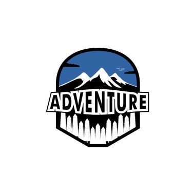 Macera logosu ilhamı. Modern tasarım. Vektör illüstrasyonu kavramı.