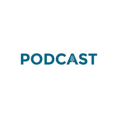 Podcast logo tasarımı. podcast simgesi, logo tasarım şablonu