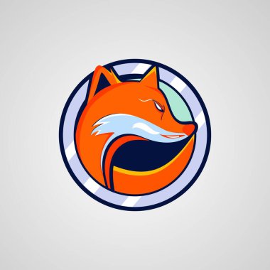 Benzersiz tilki logosu, tilki çizimi, vektör