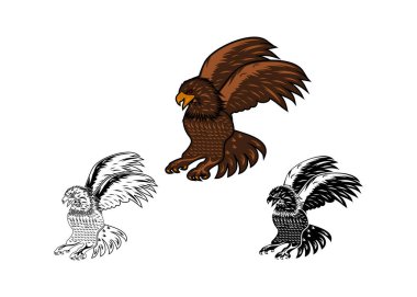 Kartal Logo Vektörü hayvan tasarım şablonu