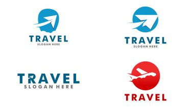 Seyahat logo vektör şablonu kümesi