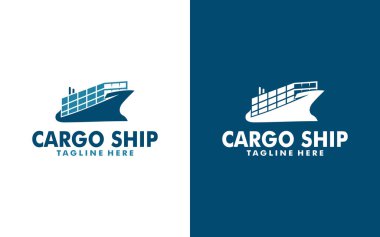 kargo gemisi simge vektör çizim logo şablonu