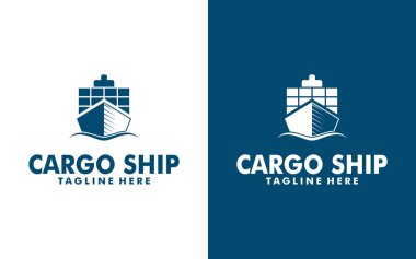kargo gemisi simge vektör çizim logo şablonu