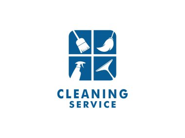 Temiz Servis Logosu Şablonu Tasarımı. Simge veya Tasarım Konsepti için Yaratıcı Vektör Amblemi.