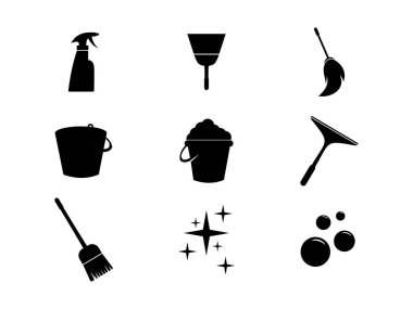 Temiz Servis Logosu Şablonu Tasarımı. Simge veya Tasarım Konsepti için Yaratıcı Vektör Amblemi.