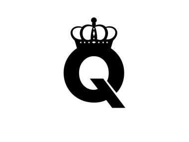 Alfabe harfleri Baş harfleri: Taç ile Monogram Q logosu