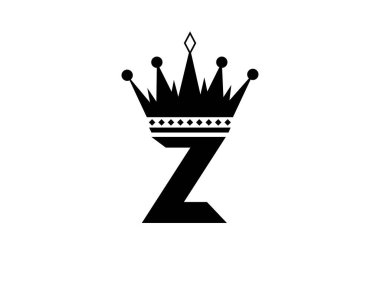 Alfabe harfleri Taç ile baş harfler Monogram Z logosu