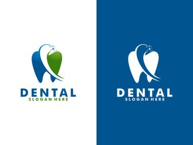 Diş Logosu Tasarımı. Dişçi Logo vektör şablonu