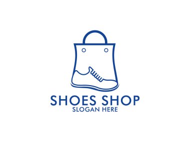 Shop logo vektörü, logo vektörü şablonu çalışıyor