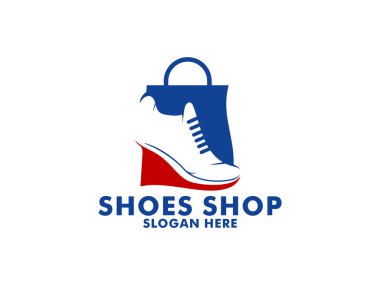 Shop logo vektörü, logo vektörü şablonu çalışıyor
