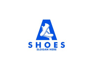 Logo vektörlü ayakkabılar, logo vektörü şablonu çalıştırılıyor
